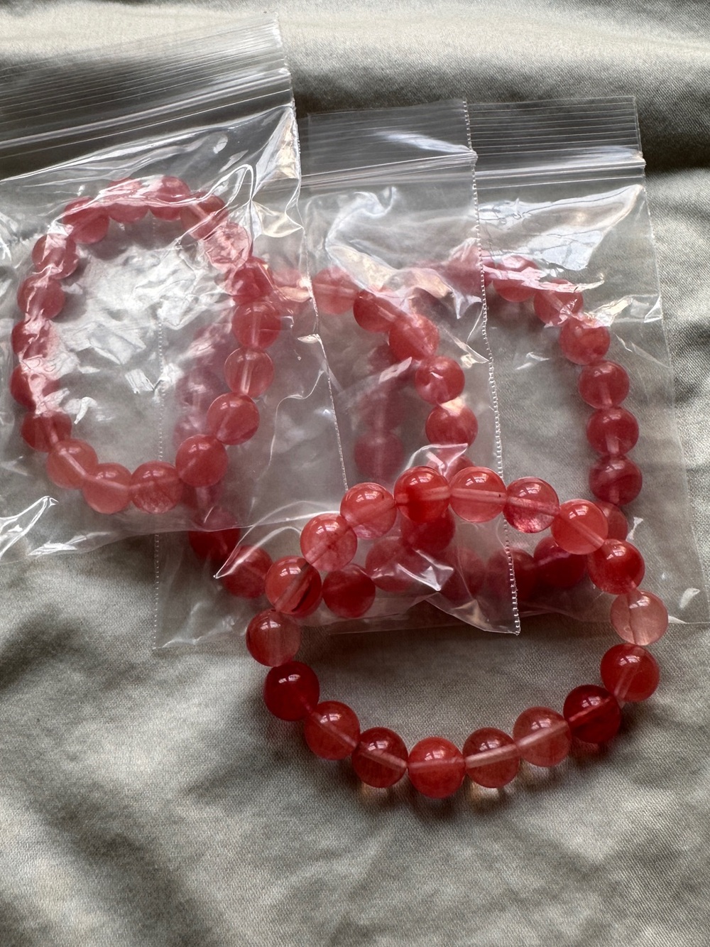 Strawberry Quartz 8mm Bracelet - Set of 4